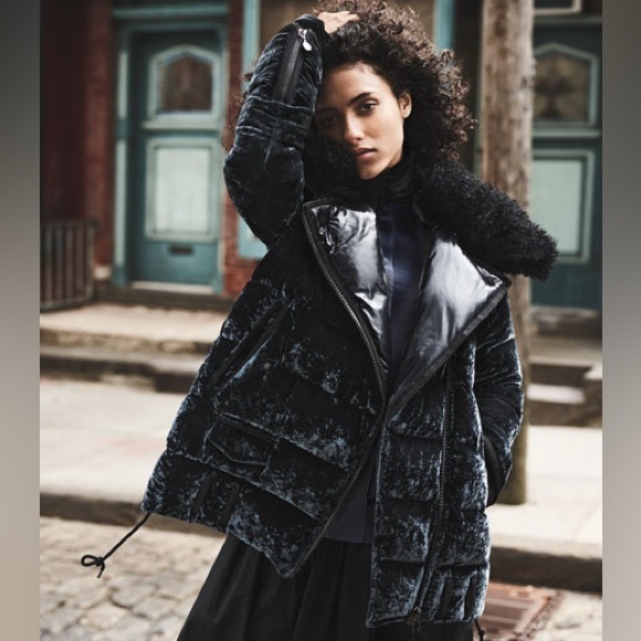 MONCLER Velvet puffer coat Isabelle chenille down jacket - Picture 7 of 16